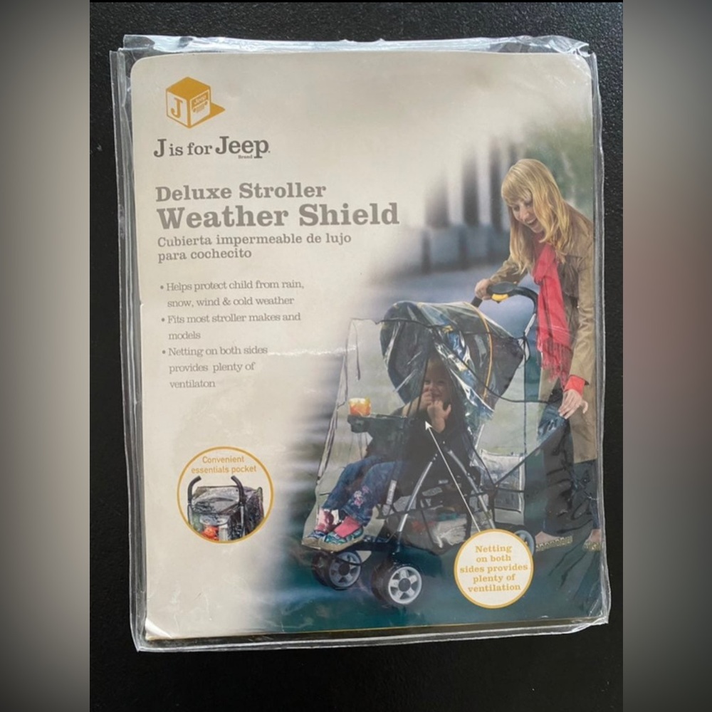 Jeep Deluxe Stroller Weather Shield Cover With Pocket Clear View
